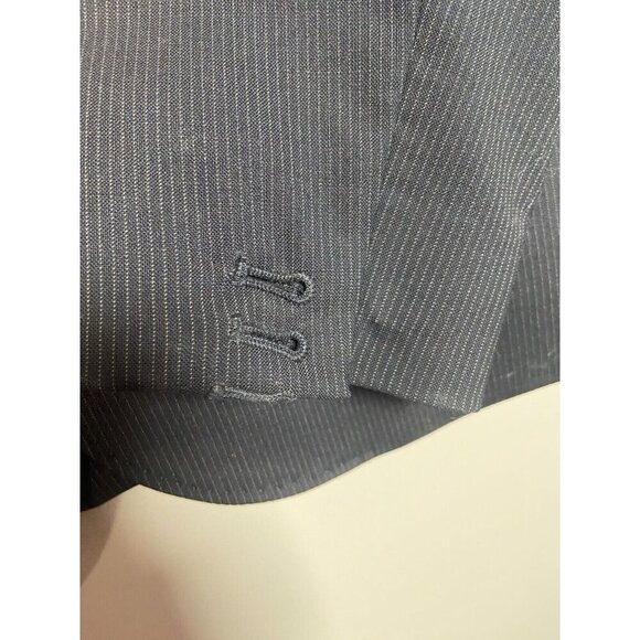 J Crew Pinstripe Wool Blazer Navy Blue Womens Jacket Two Button Size 6 Office - Picture 4 of 12